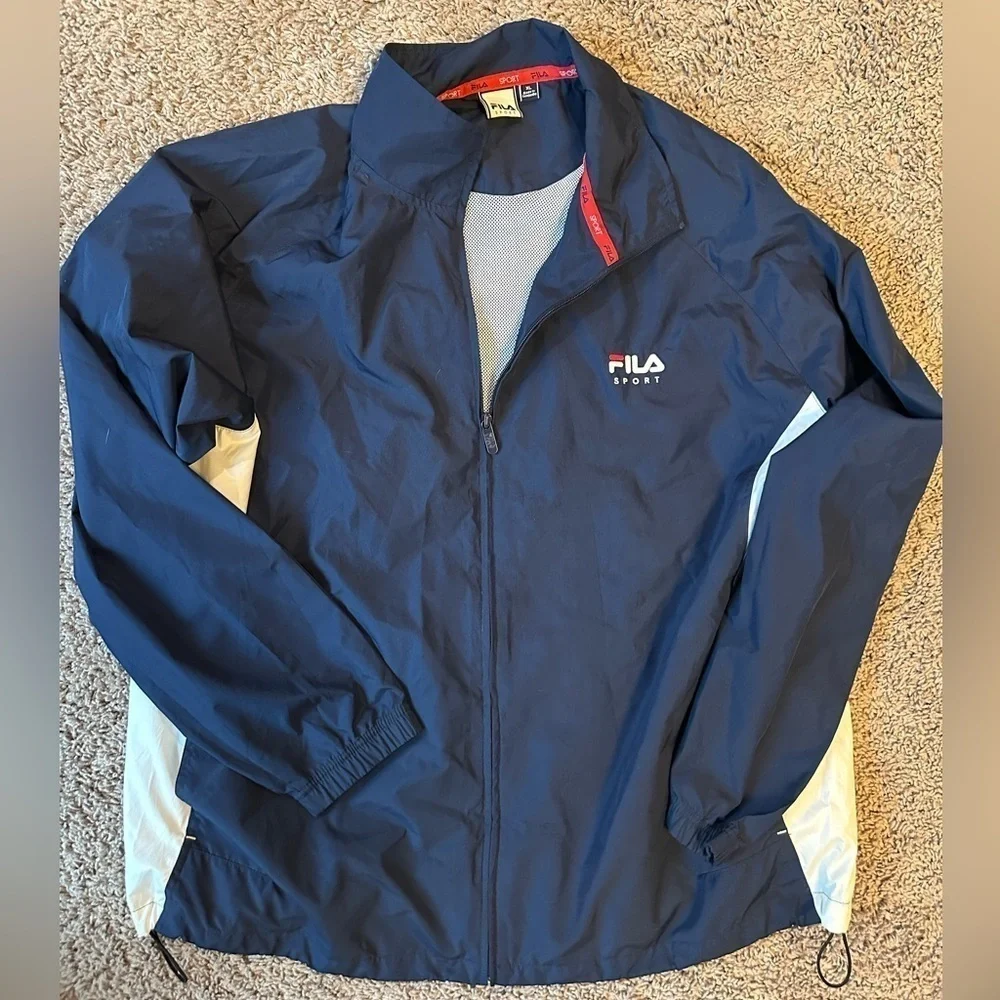 Fila Sport navy and white zip up jacket